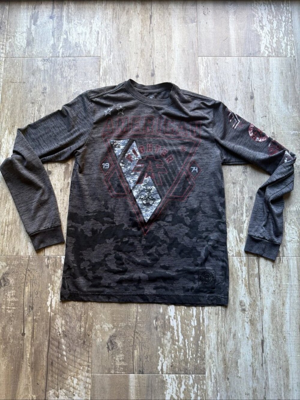 AMERICAN FIGHTER Long Sleeve T-shirt Double-Sided Print MMA Men’s Small